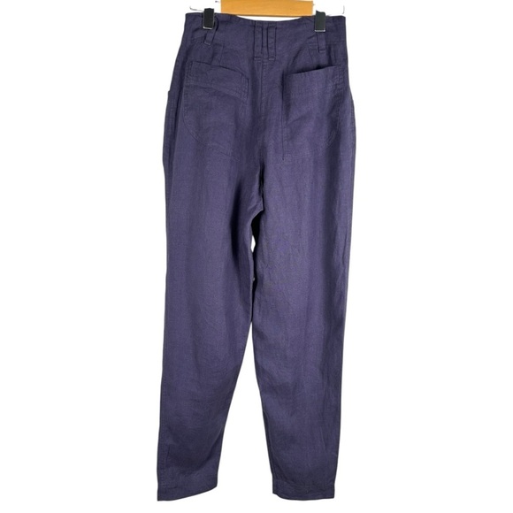 notPERFECTLINEN Women's Size S / M Damme high-waisted pleated front linen pants - Picture 5 of 7